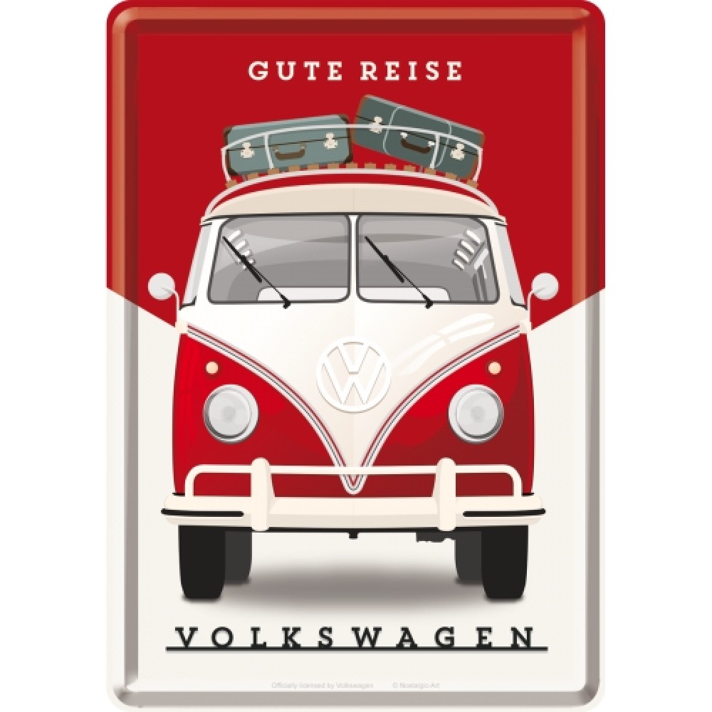 Placa metalica - Volkswagen Gute Reise - 10x14 cm